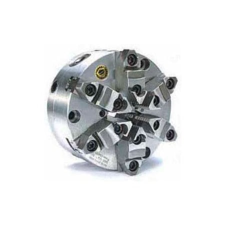 Bison Usa Bison 6-Jaw 2 Piece SET-TRU Chuck Forged Steel Body, Plain Back, 5in Fine Adjustable 7-868-0500